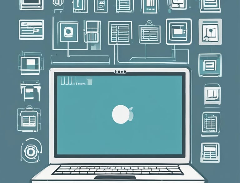 A hand holding a smartphone displaying a website or app interface related to creating a brand. The screen shows options for Home, Discovery, Members, and Topics.