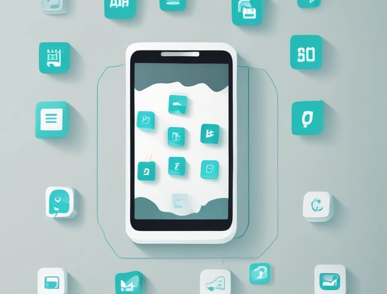 A person wearing a smartwatch types on a laptop with a website about web development displayed on the screen. The background includes a bookshelf with some books and a decorative horse sculpture.