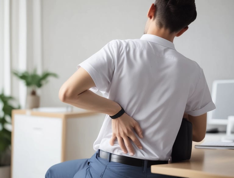 A person demonstrating how to use a fire extinguisher in a training session.