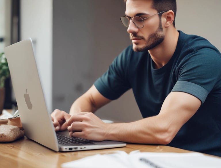 A young adult sitting on a couch, engaged in a video call.