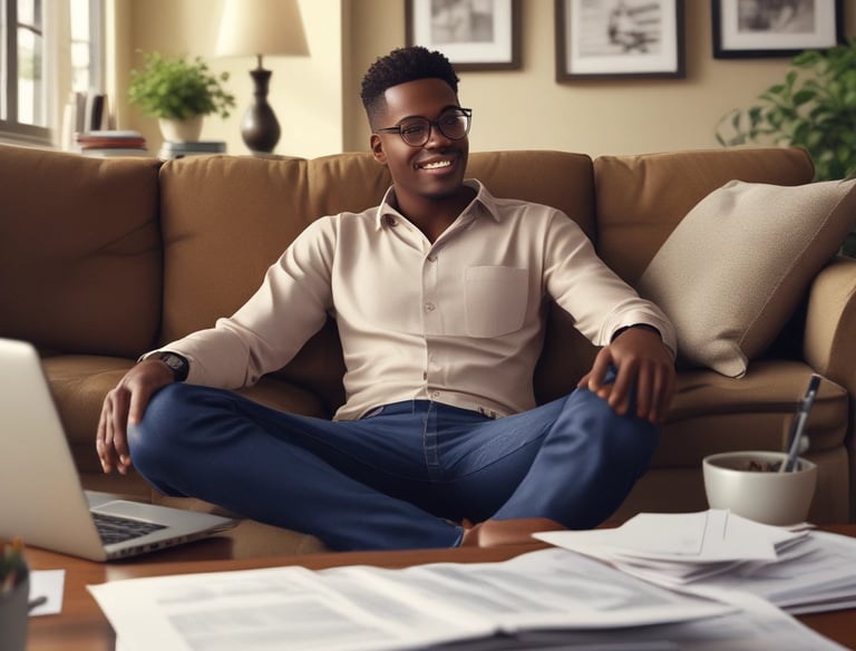 A professional assisting a client with vehicle title paperwork in an office setting.