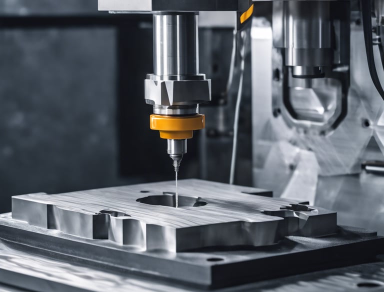 a machine is making a hole in the center of a machine