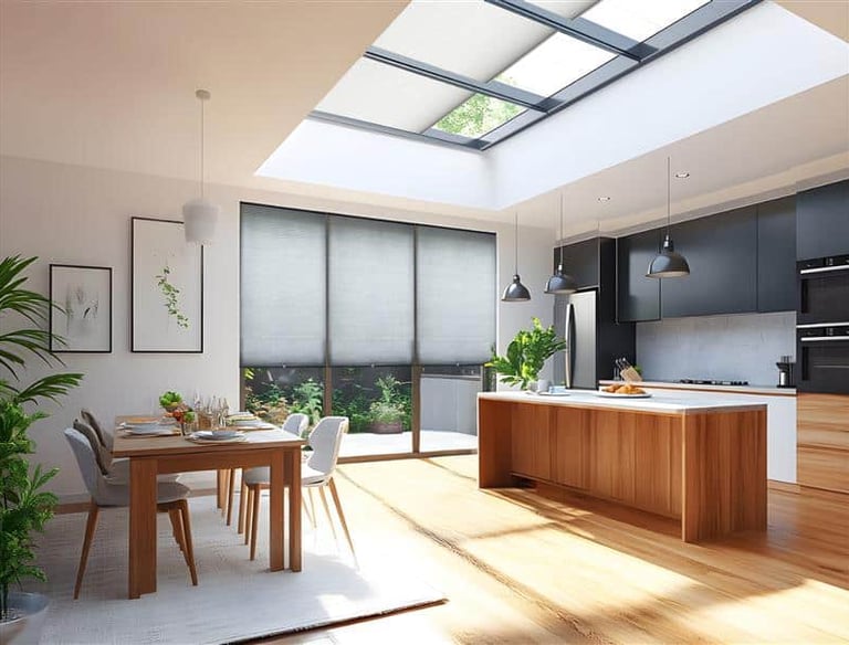 Motorised roof blinds