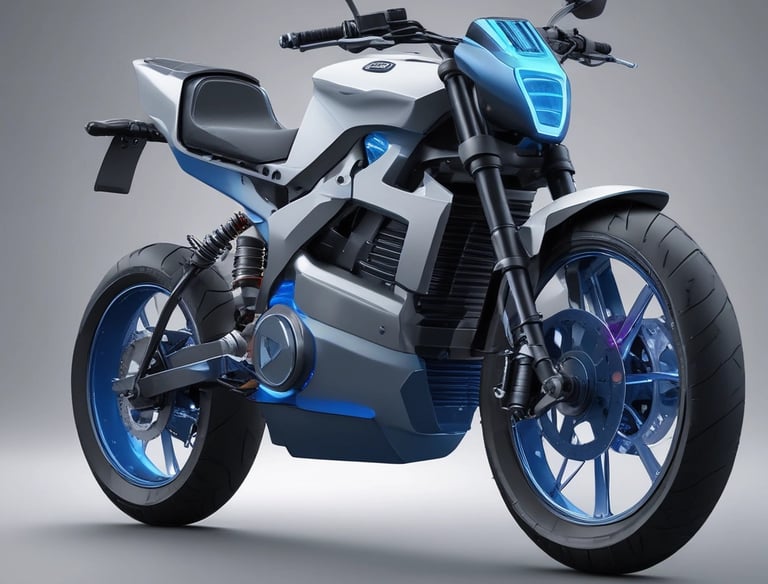 A lifestyle image of a person riding an electric bike.