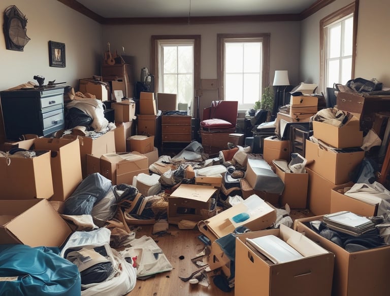 An office space being organized for a move.