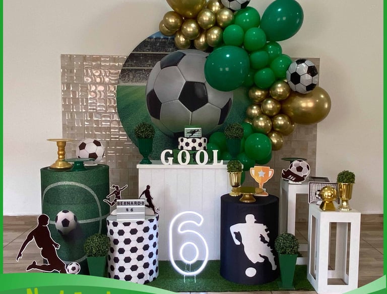 Aluguel de decoração infantil Futebol na Freguesia do Ó com mesa decorada temática para festa