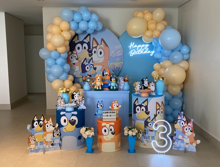 Aluguel de decoração infantil perto de mim Bluey