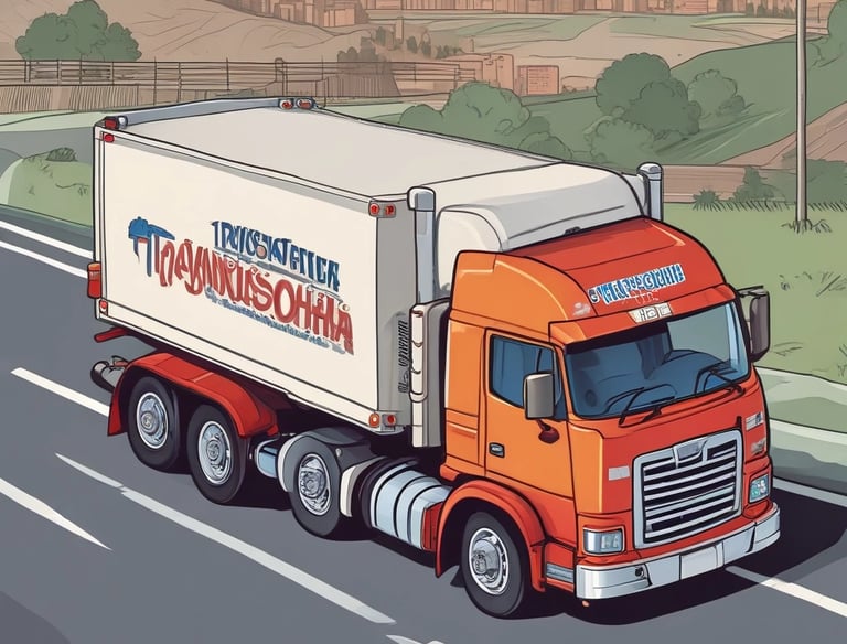 A vibrant image of a delivery truck in action.