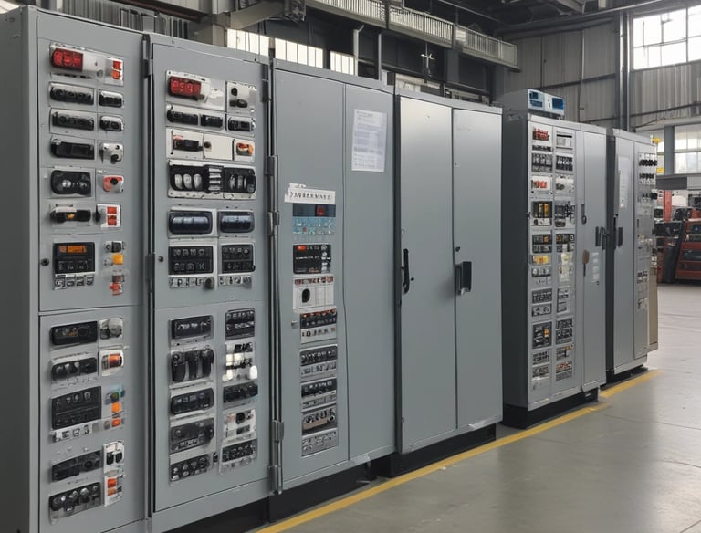 A machine is assembling or inspecting a circuit board. Various electronic components are visible, and the process seems to be automated with precision equipment.