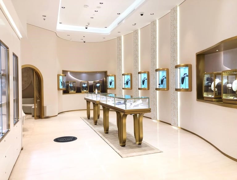 High-CRI 95+ LED spotlighting for jewelry displays enhancing diamond brilliance and gemstone fire