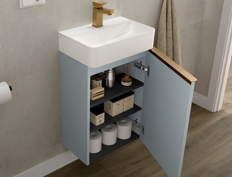 Salgar Aida Vanity Unit In Blue Fog