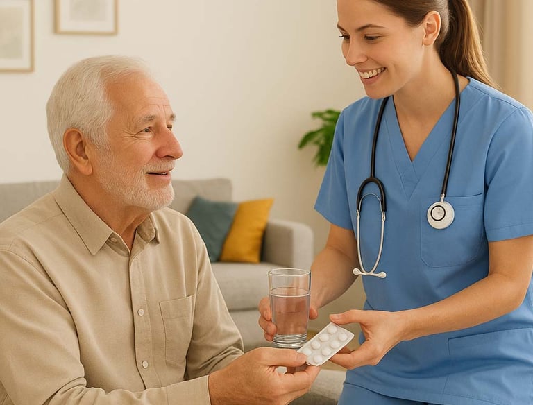  الرعاية التمريضية المنزلية نقدّم خدمات تمريض متكاملة تشمل إعطاء الحقن، تركيب المحاليل، قياس الضغط و