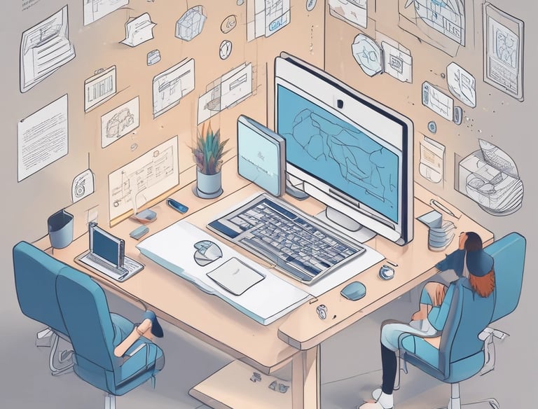 a man riding a skateboard down a street next to tall buildings