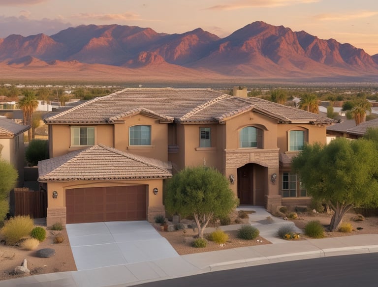 A mobile home with light-colored siding and dark window shutters sits surrounded by tall grass. A fence and some outdoor equipment are visible in front of the home, and there are tall evergreen trees in the background.