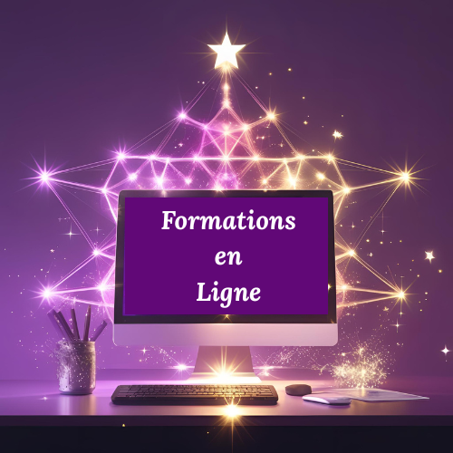 formations et enseignements spirituels un écran d'ordinateur avec un clavier et une souris