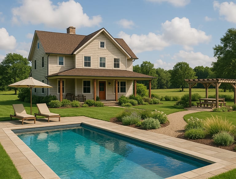 linda casa com piscina