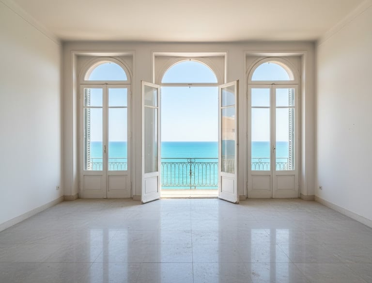 a room with a view of the ocean