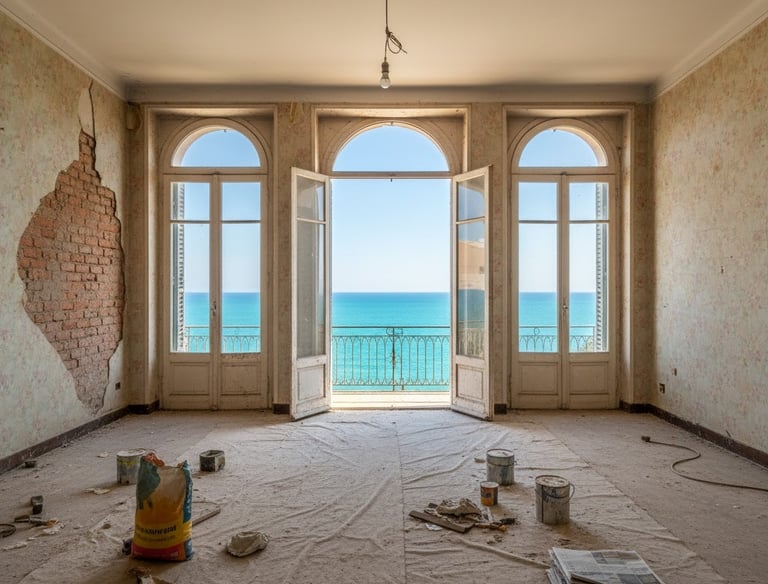 a room with a view of the ocean