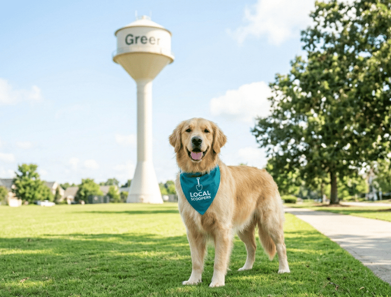 Scoopy the Mascot for Local Scoopers Dog Waste Removal in Greer, SC
