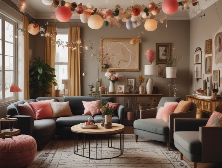 A tidy and bright living room freshly cleaned with sunlight streaming through the windows.