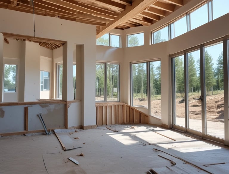 A tidy and bright living room freshly cleaned with sunlight streaming through the windows.