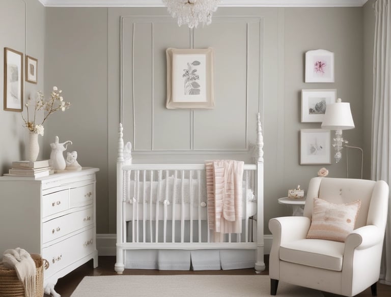 A cozy baby mattress with soft pastel bedding in a nursery.