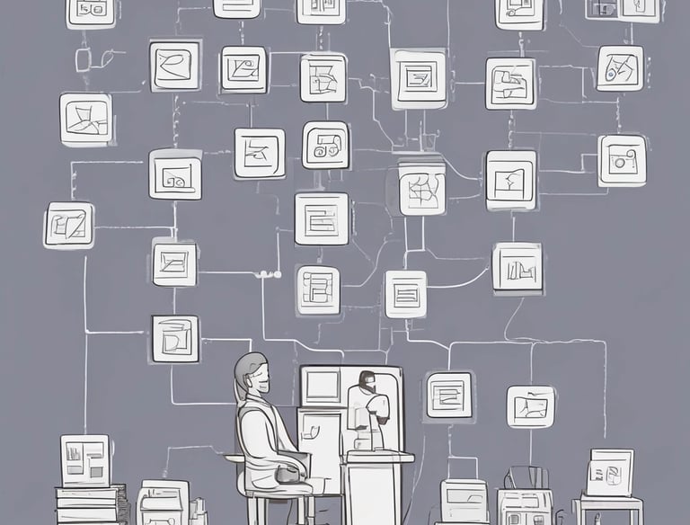 Illustration of a clear step-by-step sales process flowchart.