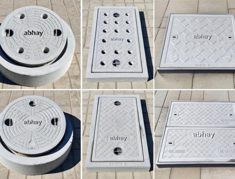 Heavy-duty RCC precast drain cover manufactured by Abhay Precast for industrial and infrastructure
