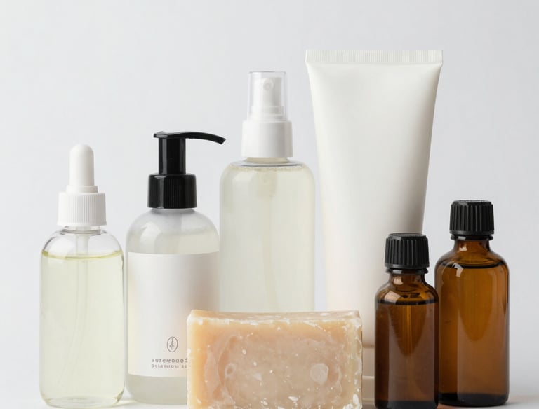 Close-up of blue and grey chemical drums stacked against an old-school industrial backdrop.