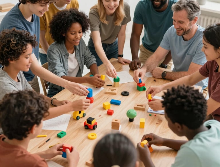 Abstract geometric shapes symbolizing agile thinking and dynamic ideas.