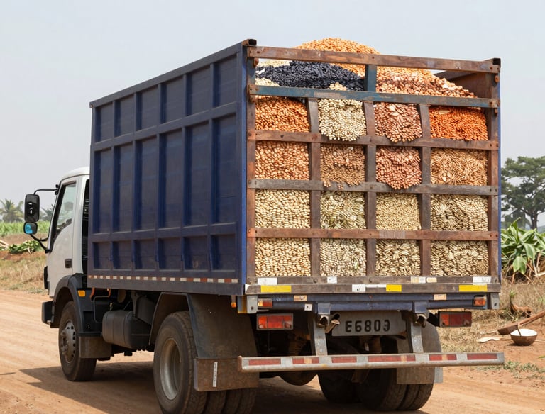 Stacks of fresh agricultural commodities neatly packed and ready for shipment.