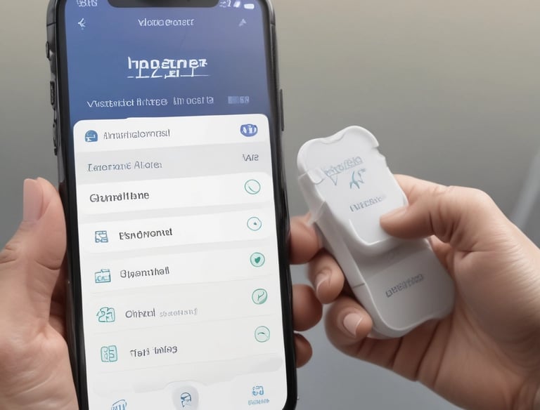 Doctor speaking into a microphone with medical icons floating around