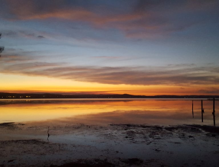 Sunrise over the lake