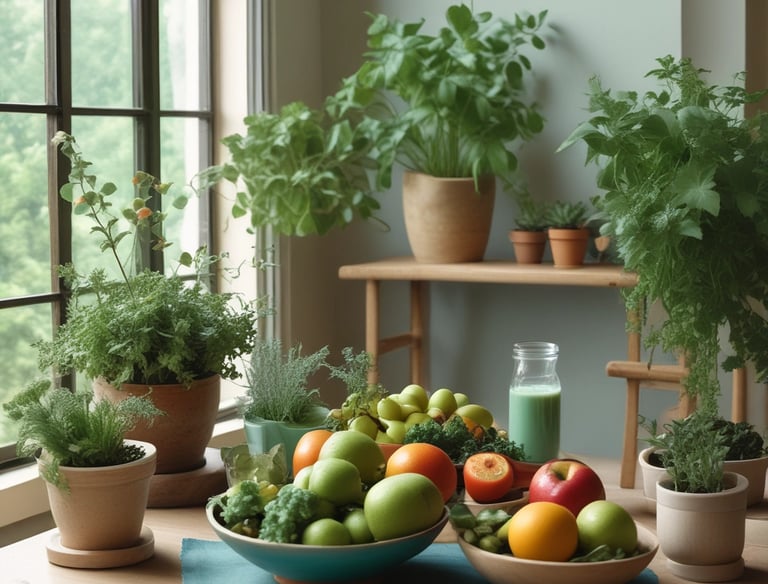 A calm, modern flat lay of various supplement bottles and capsules on a soft pastel background.