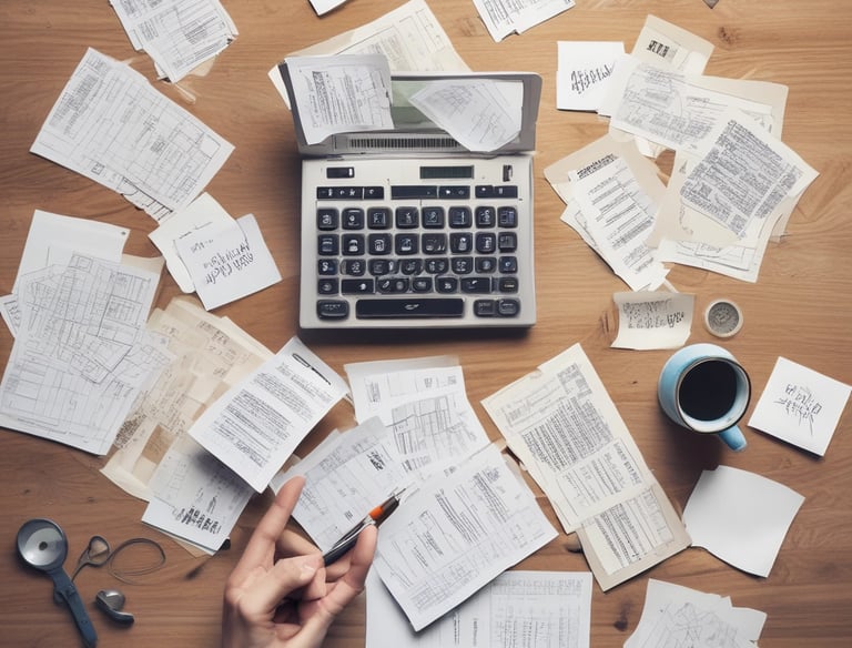 Payroll specialist processing payments on a computer with a smiling team in the background.