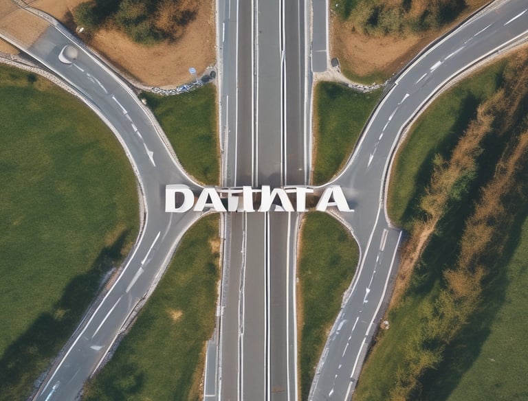 A team collaborating over data charts and laptops in a modern office.
