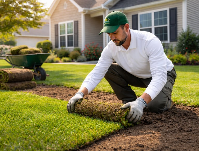 Professional sod installation in Garner NC by D&H Landscaping