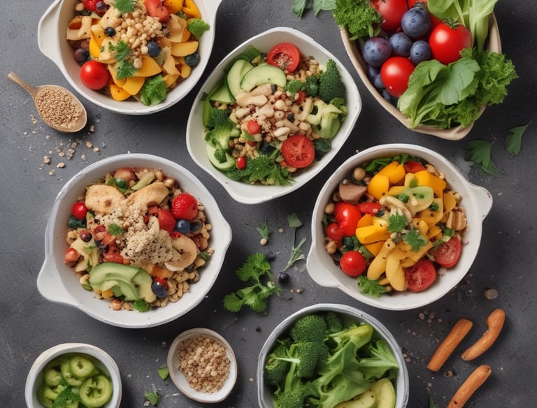 a man riding a skateboard down a street next to tall buildings