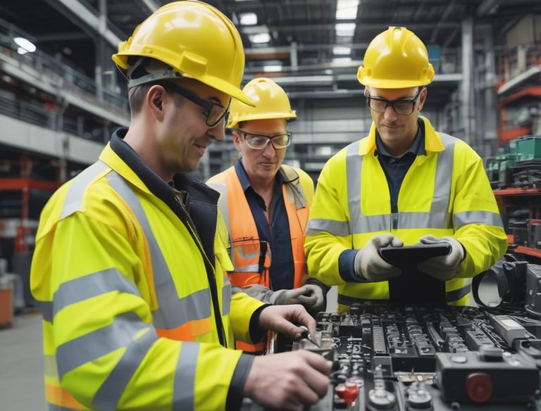 Technician monitoring water treatment plant control panels in Calgary.