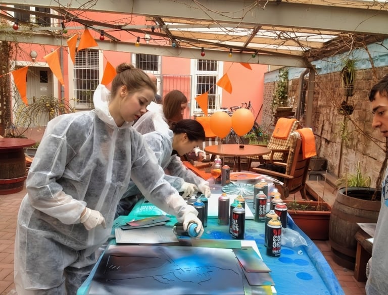 Company graffiti workshop Hamburg team building activity / Graffiti Workshop Hamburg Teamevent Firmenaktivität