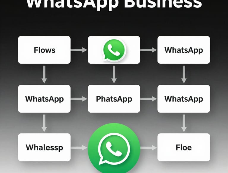 Illustration of automated chatbots responding instantly on WhatsApp.