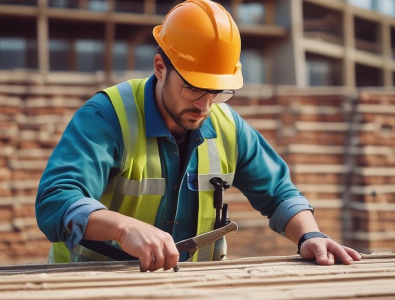 Newly constructed apartment building with balconies