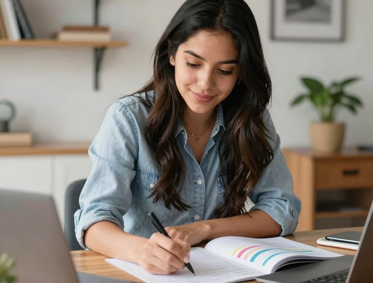 a man riding a skateboard down a street next to tall buildings
