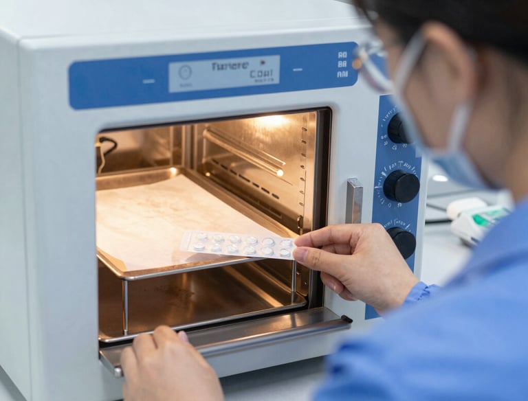 Laboratory technician analyzing pharmaceutical samples with precision instruments.