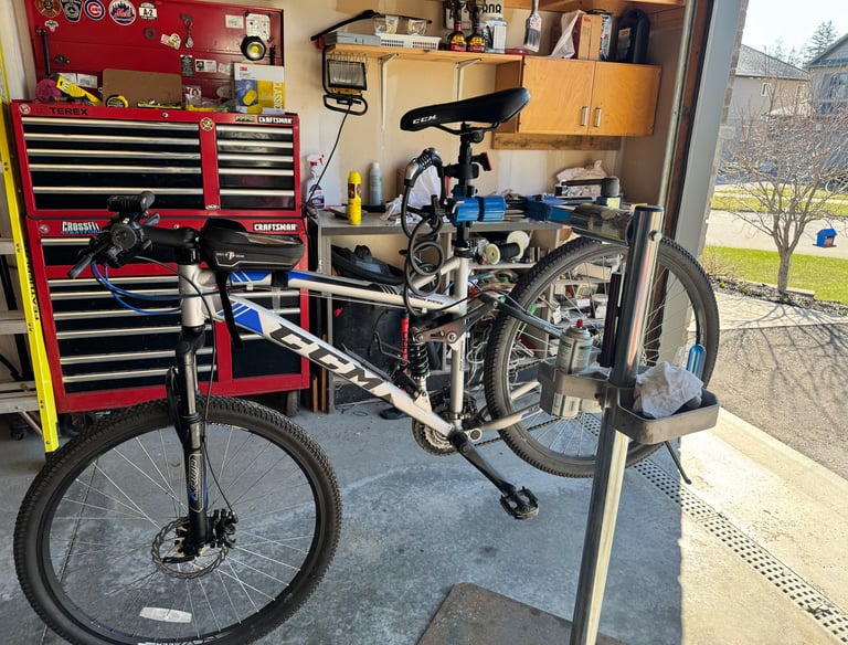 Bike on Bike Stand
