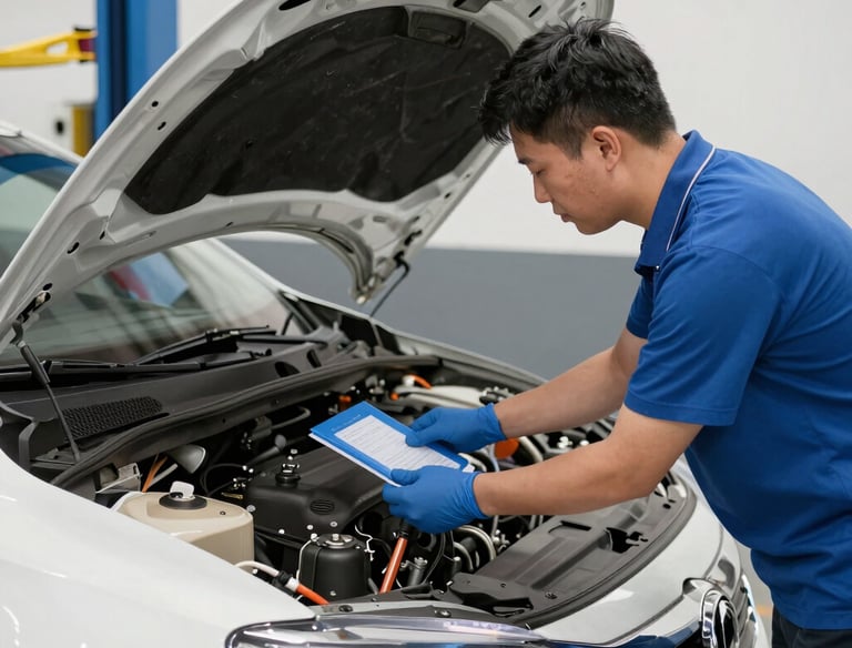 a man riding a skateboard down a street next to tall buildings