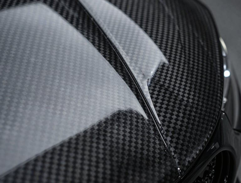 Premium carbon fiber vinyl wrap material close-up
