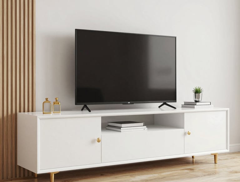 A sleek modern kitchen featuring custom cabinetry and smooth PVC panels.