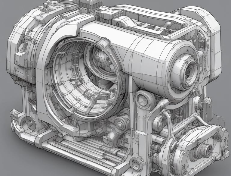 Technical engineer working on a detailed 3D mechanical model on a computer screen.