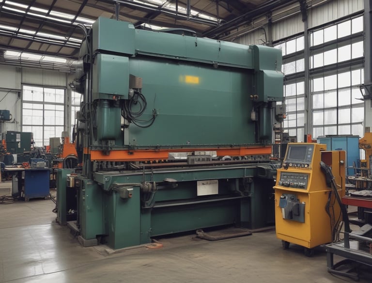 A skilled technician bending metal sheets precisely on a ubkant bending machine.